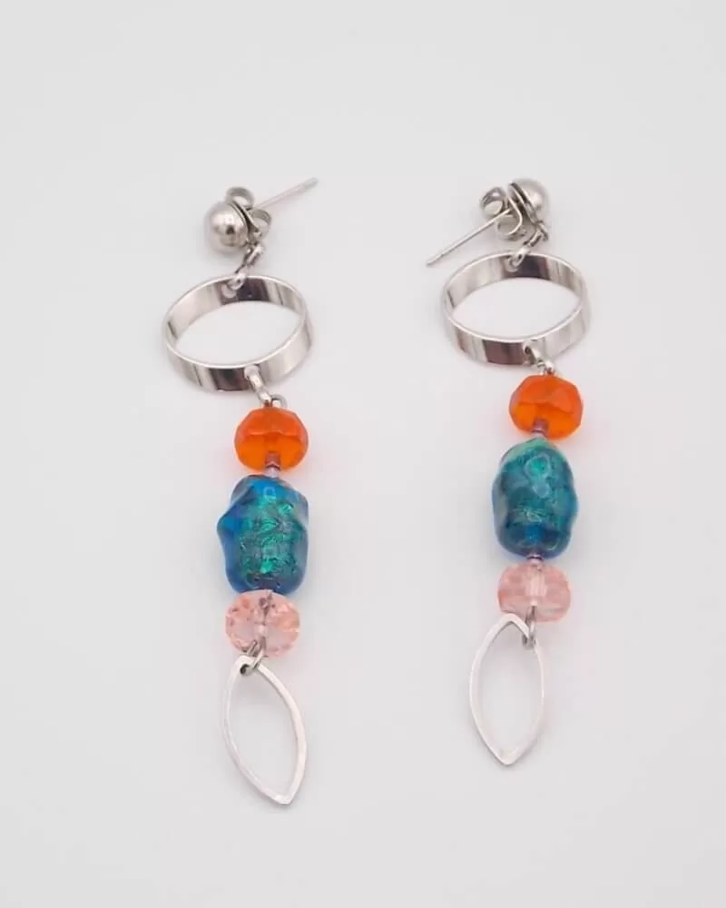 crystal and chrome earrings