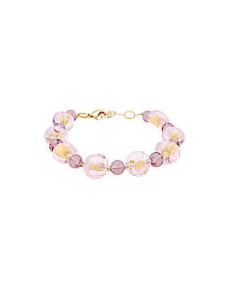murano glass pink gossamer bracelet
