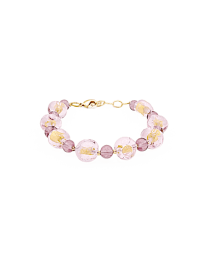 murano glass pink gossamer bracelet