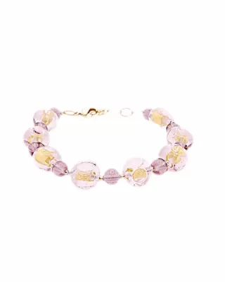 murano glass pink gossamer bracelet