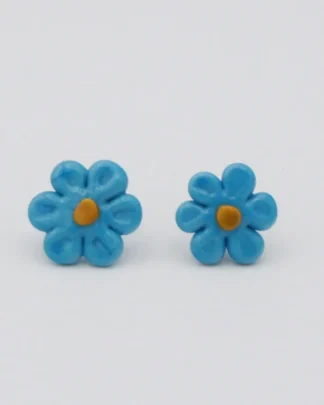 blue daisy earrings