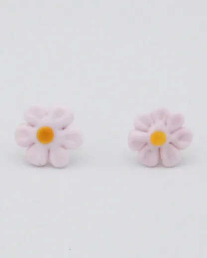 pink daisy earrings