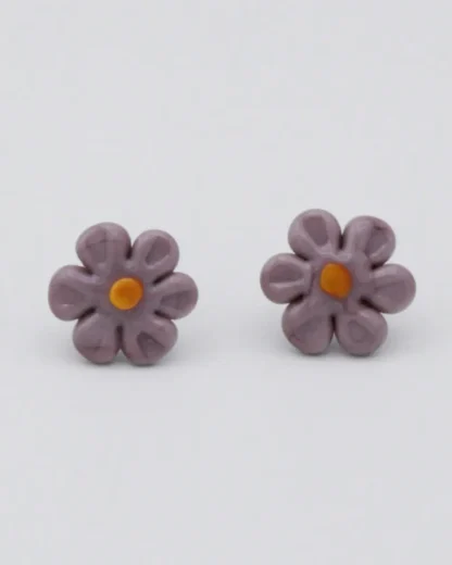 purple daisy earrings