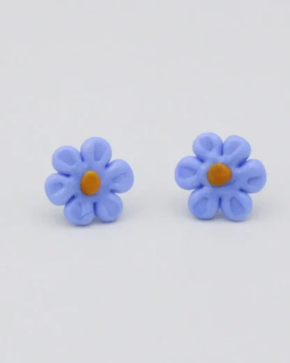 blue daisy earrings