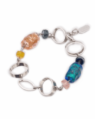 Murano Crystal and Chrome Bracelet Image