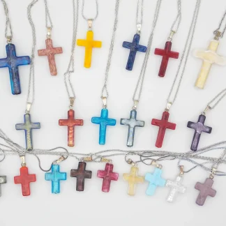 Murano glass cross pendants in variety of sizes and colors