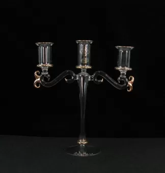 Murano glass candelabra with gold leaf details