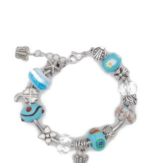 Venetian glass charm bracelet