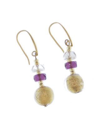 gold Murano glass drop earring