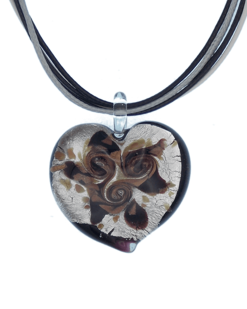 Romantica Silver Black Heart Pendant - Dreamy Venice Jewelry and Gifts