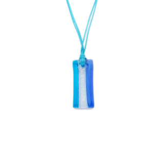 Blue glass Murano glass pendant rectangluar shape