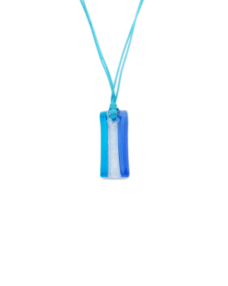 Blue glass Murano glass pendant rectangluar shape