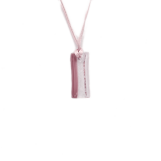 pink drop Murano glass rectangle shape