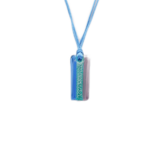 Tri color Murano glass pendant rectangular shape