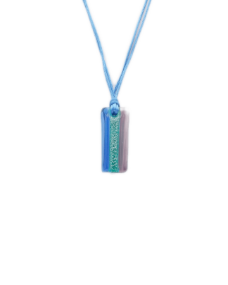 Tri color Murano glass pendant rectangular shape