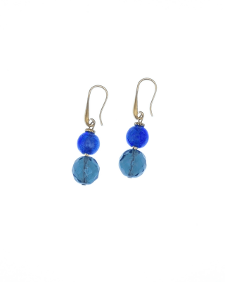 Earrings Double Drop Murano Blues Image