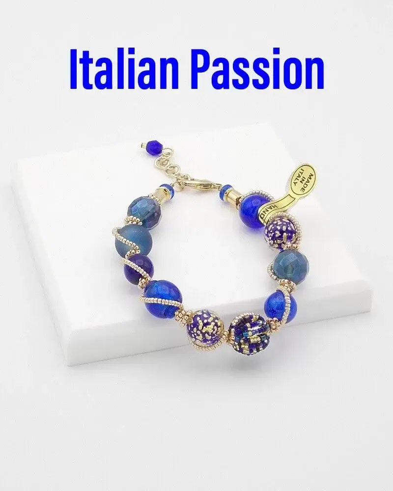 crystal earring Medici bracelet in Blue