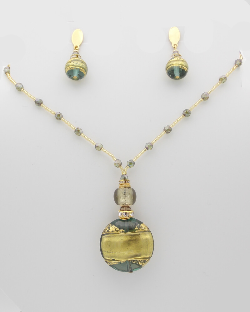 Moss Green and Gold Seas Set - Dreamy Venice Jewelry and Gifts