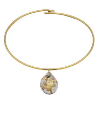 gold copper swirls on gold tone collar