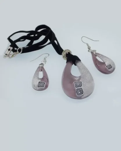 lavender silver drop pendant