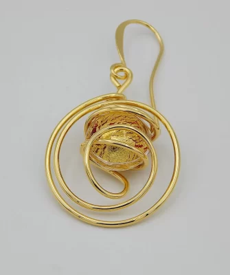 Swirling Gold Drop Earring Image