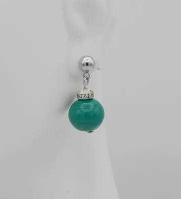 green ball earring