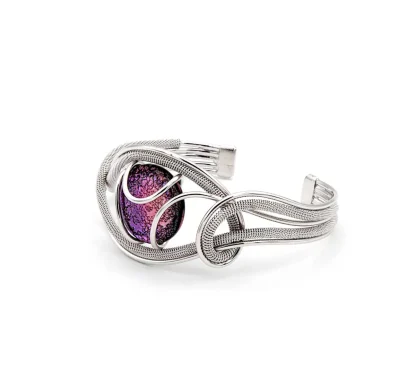 serpentine cuff bracelet with purple bead