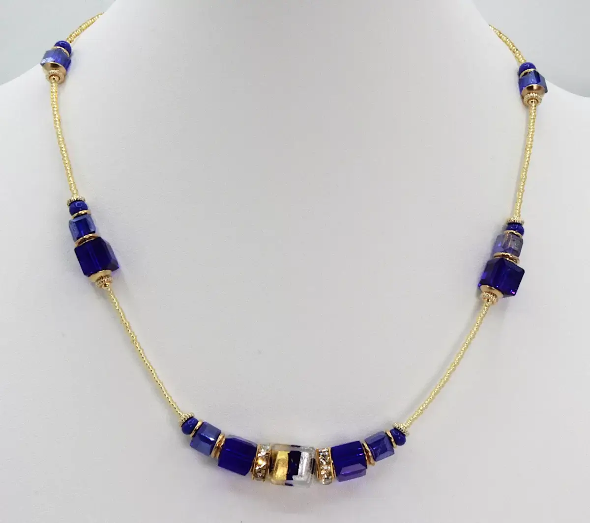 Murano cobalt-gold-necklace