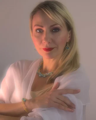 gold and turquoise twist Murano glass necklace and matching earring and bracelet in turquoise and gold