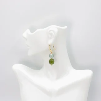 Double beveled Murano glass drop earring