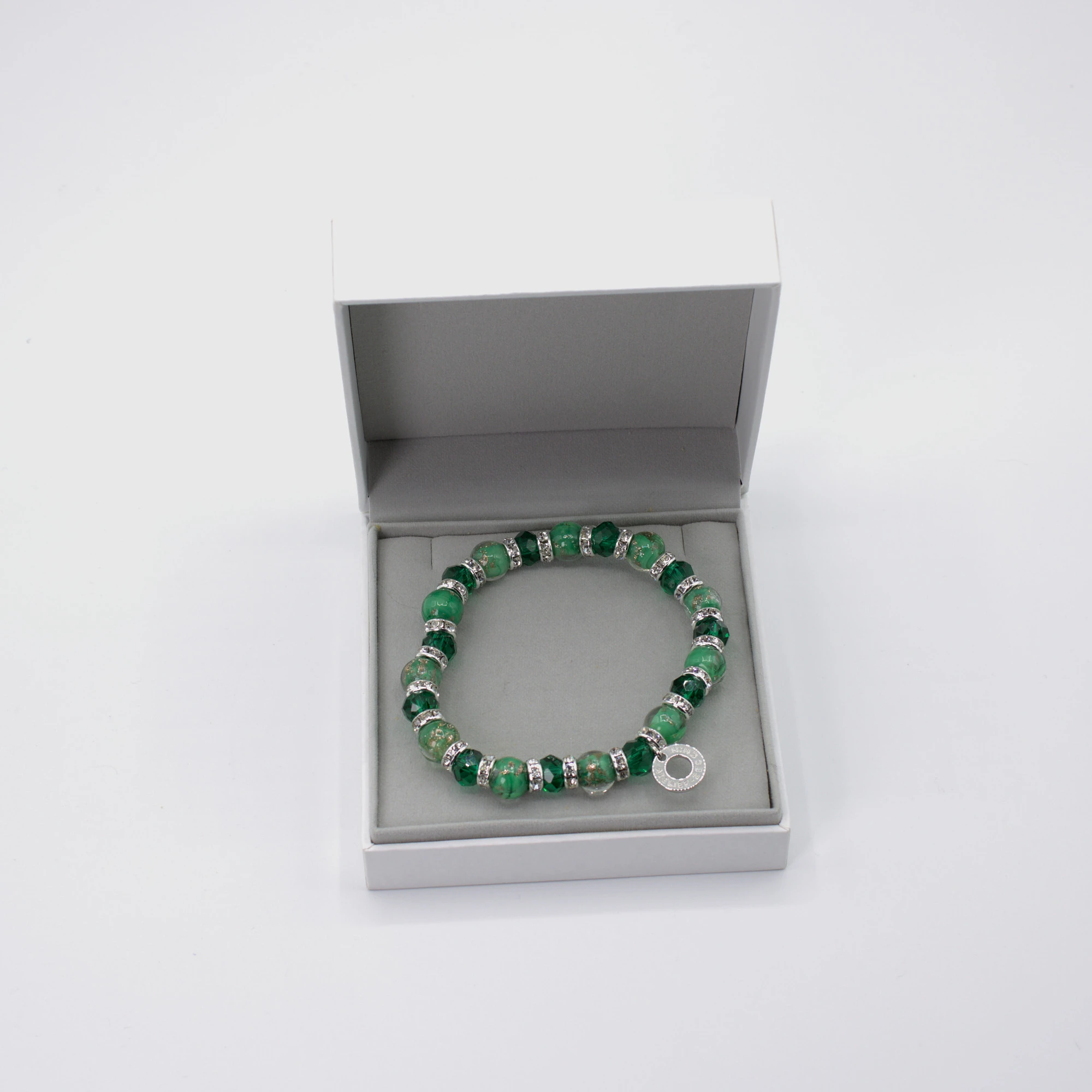 Green Murano Stretch Bracelet