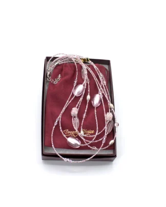 Pink Murano Lustrous Necklace Set
