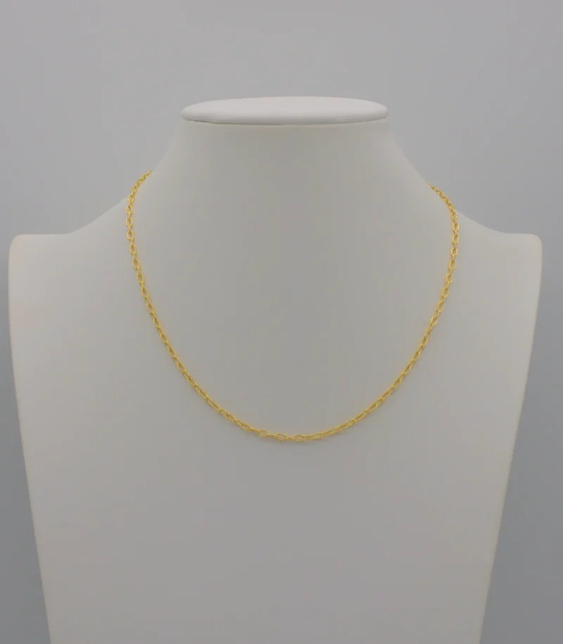 Gold plated 16 inch chain with lobster claw clasp as pendant or necklace option