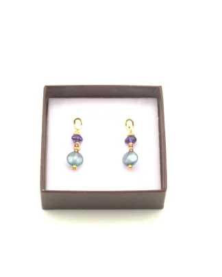 Blue Gold Micro Drop Murano Earring gift boxed