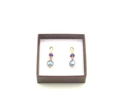 Blue Gold Micro Drop Murano Earring gift boxed
