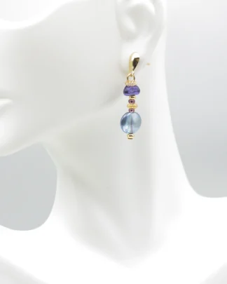 Blue Gold Murano micro drop earrings