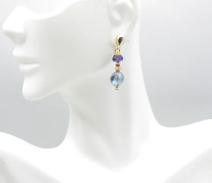 Blue Gold Murano micro drop earrings