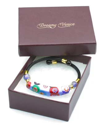 Blue Millefiori Snap Bracelet