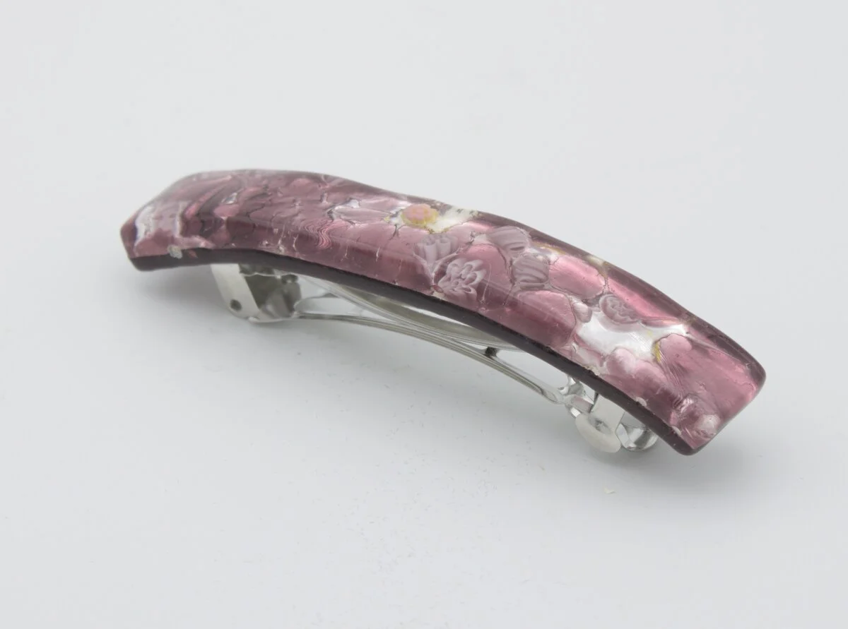 Pink and Silver Barrette