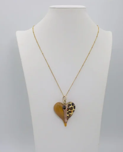 Animal Print Murano Heart