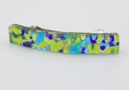 Murano lime and silver barrette