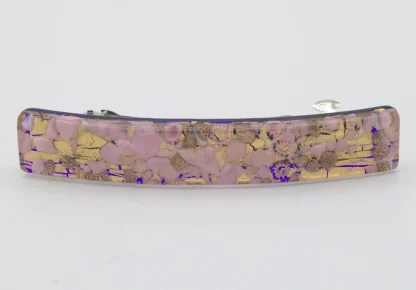 Murano pink and gold barrette