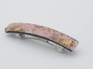 Murano pink and gold barrette