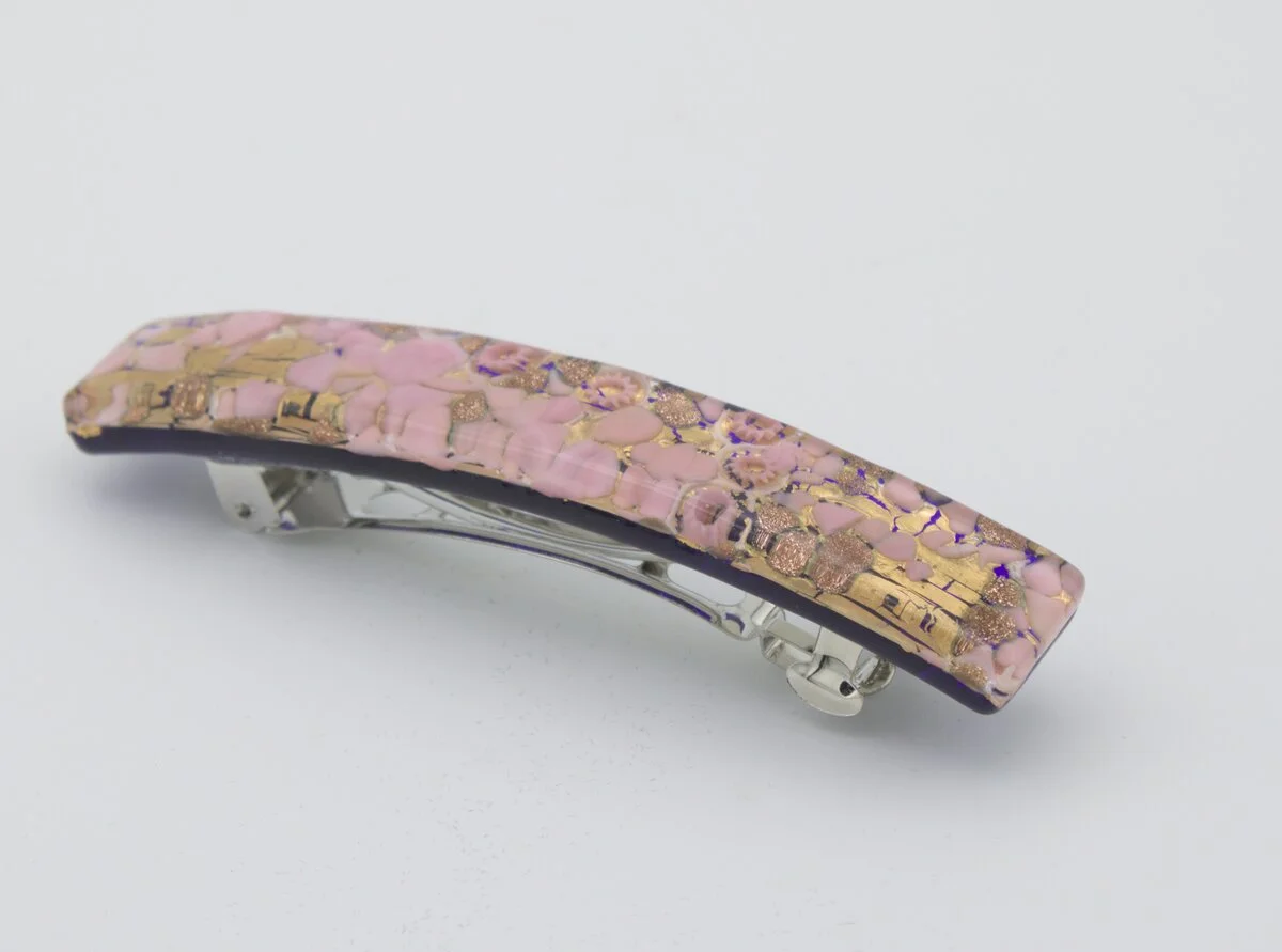 Pink and Gold  Barrette