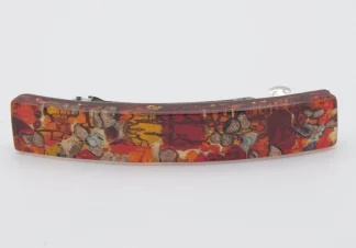 Murano red and gold barrette