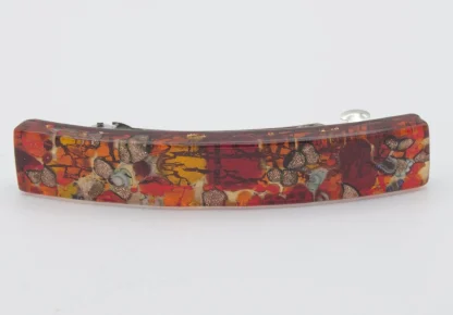 Murano red and gold barrette