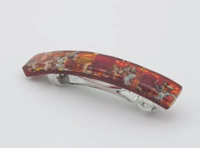 Murano red an gold barrette