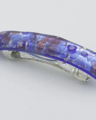 Murano silver and blue barrette