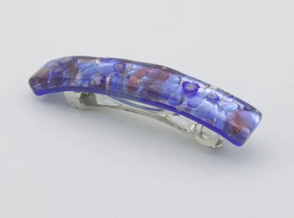 Murano silver and blue barrette