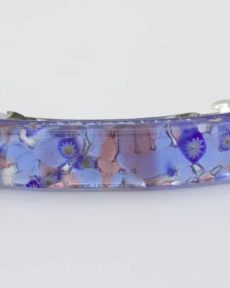 Murano silver and blue barrette